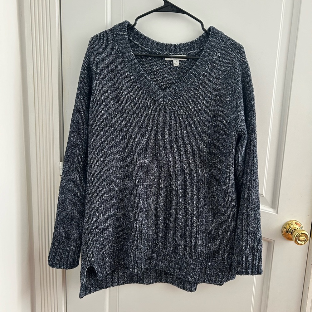 Orvis soft chenille navy sweater